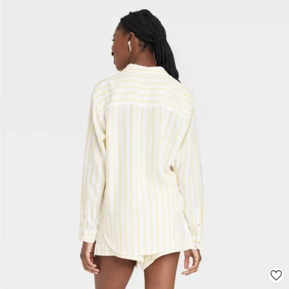 Women's Long Sleeve Relaxed Fit Collared Button-Down Shirt  3 - Picture 3 of 4